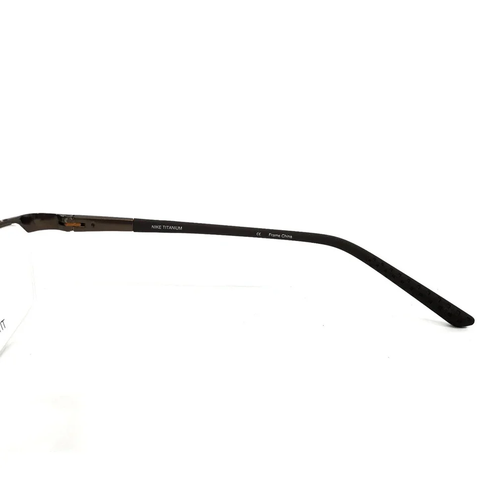 Nike Eyeglasses Frames 6044/1 205 Dark Cinder Brown Half Rim Titanium 55-15-140
